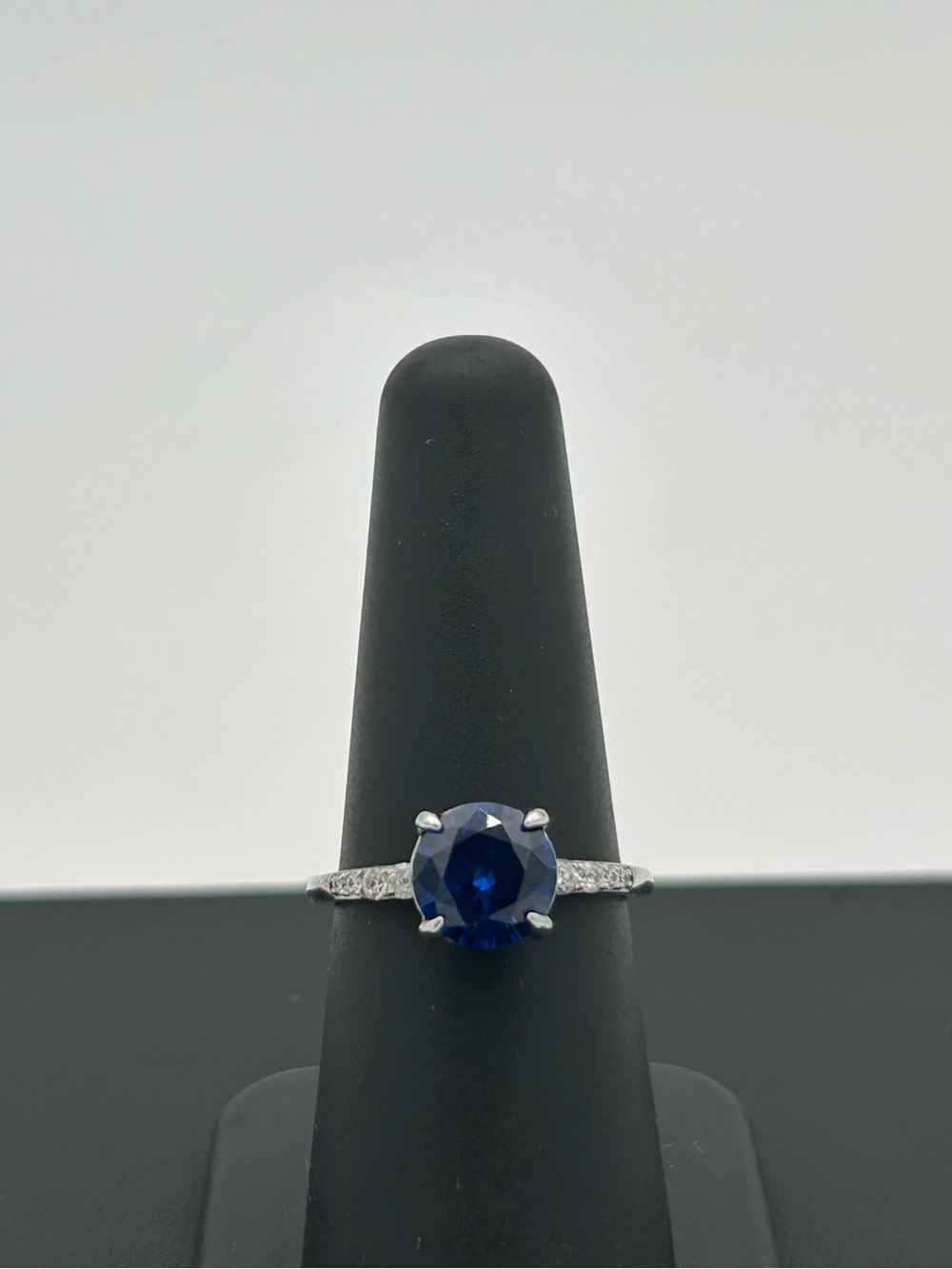 Bomb Party Sterling Silver Round-Cut Sapphire Tone Ring
